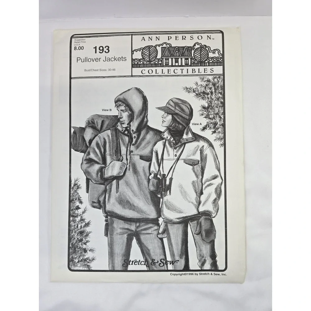 Vintage 1990s Stretch & Sew Ann Person Sewing Patterns 193 - Pullover Jackets